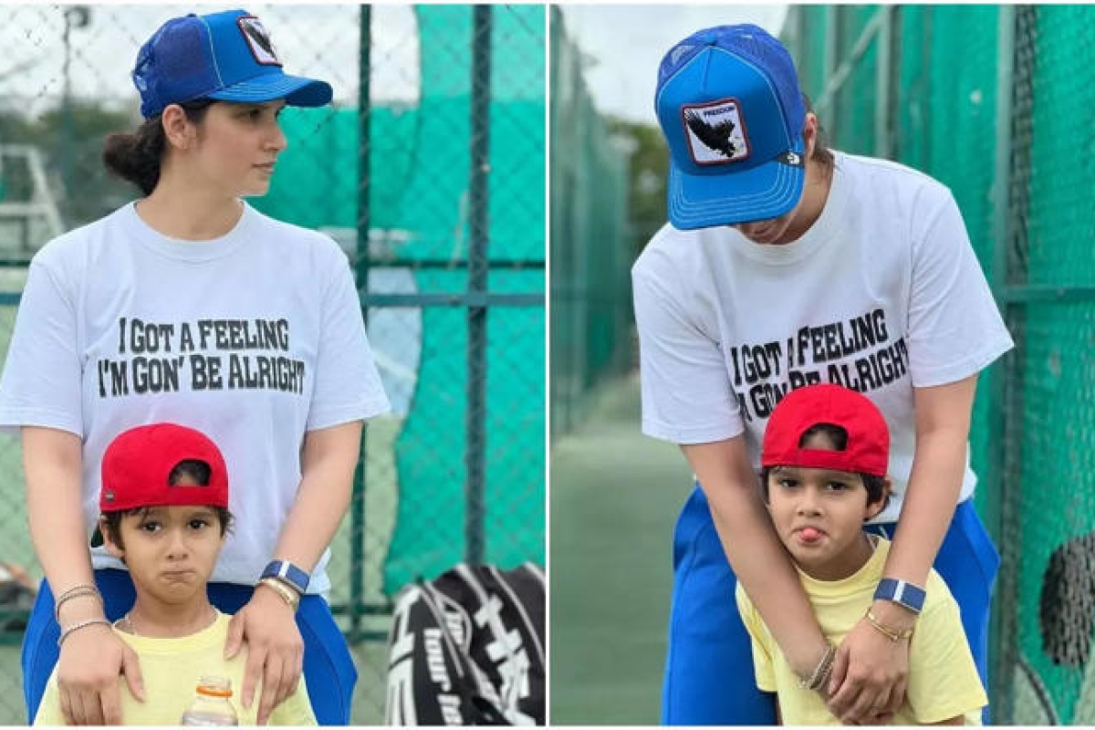 Sania Mirza and her son Izhaan pose with a powerful message on their t-shirts.